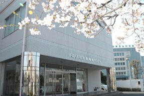 （桜が満開のさいたま看護専門学校）の画像